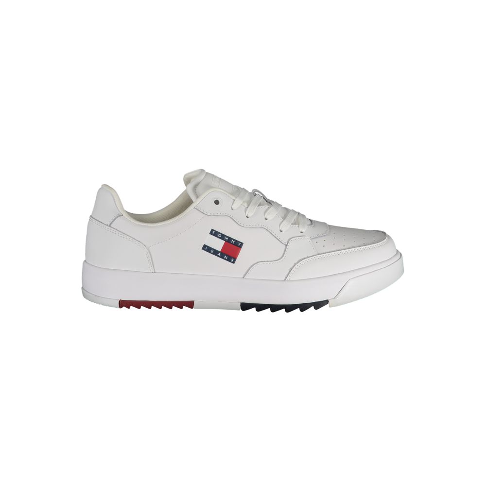 Tommy Hilfiger White Polyurethane Men's Sneaker - ClickThatClicks 