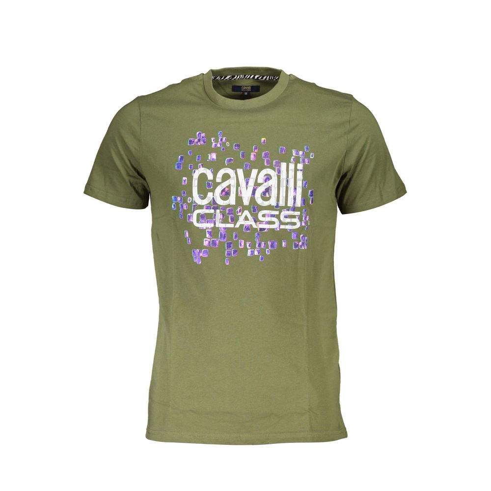 Cavalli Class Verde Cotton Men T-Shirt - ClickThatClicks 