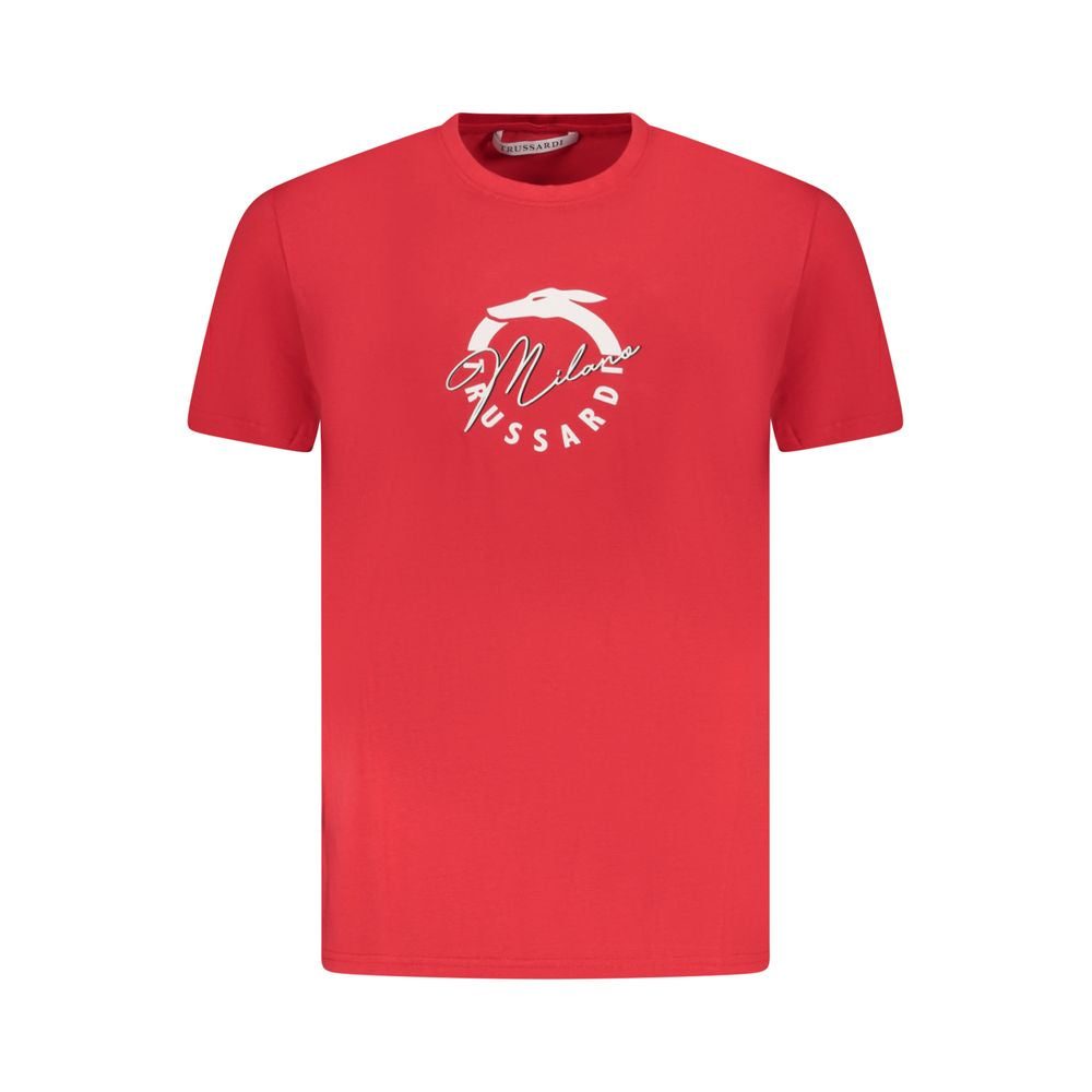 Trussardi Rosso Cotton Men T-Shirt - ClickThatClicks 