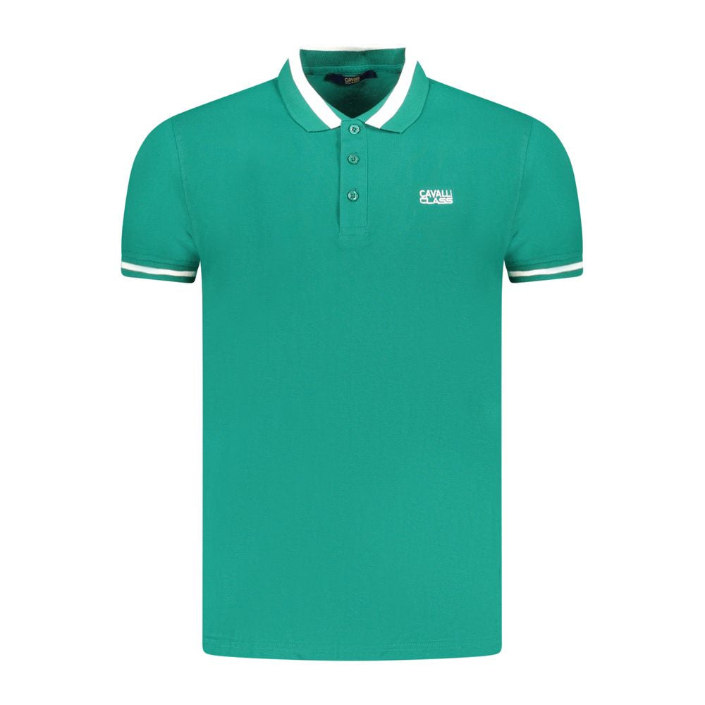 Cavalli Class Verde Cotton Men Polo - ClickThatClicks 