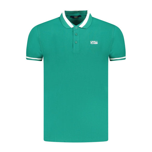 Cavalli Class Verde Cotton Men Polo - ClickThatClicks 