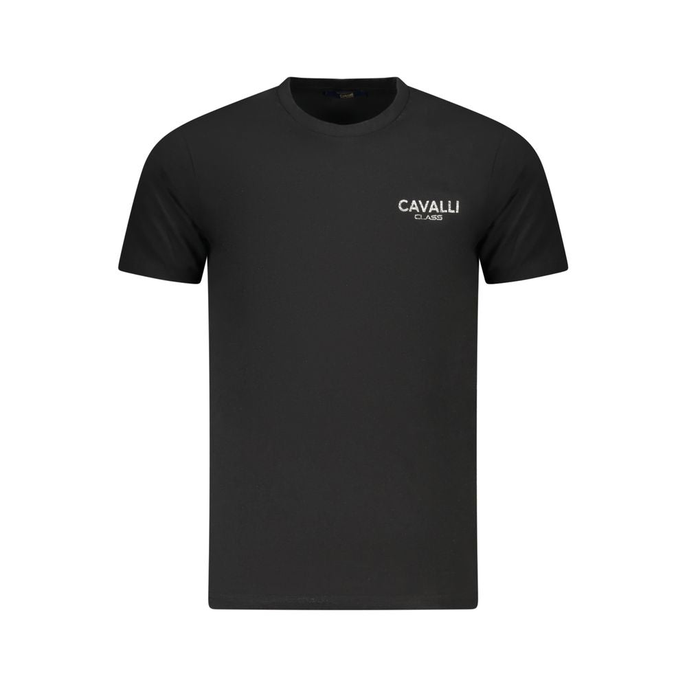 Cavalli Class Black Cotton Men T-Shirt - ClickThatClicks 