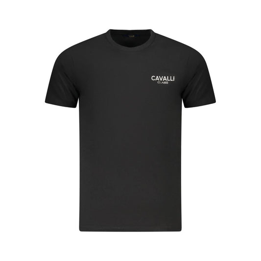 Cavalli Class Black Cotton Men T-Shirt - ClickThatClicks 