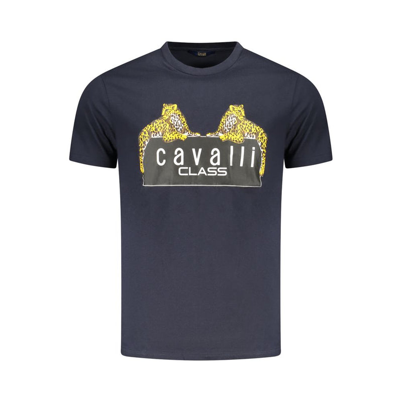 Cavalli Class Blue Cotton Men T-Shirt