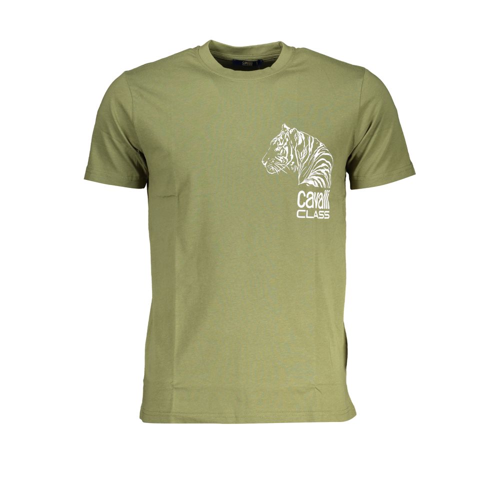 Cavalli Class Verde Cotton Men T-Shirt - ClickThatClicks 