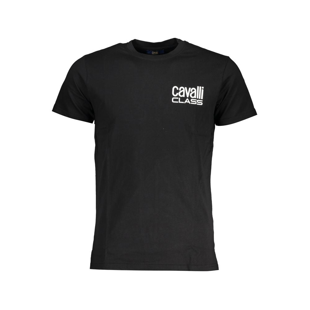 Cavalli Class Black Cotton Men T-Shirt - ClickThatClicks 