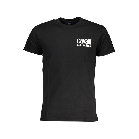 Cavalli Class Black Cotton Men T-Shirt - ClickThatClicks 