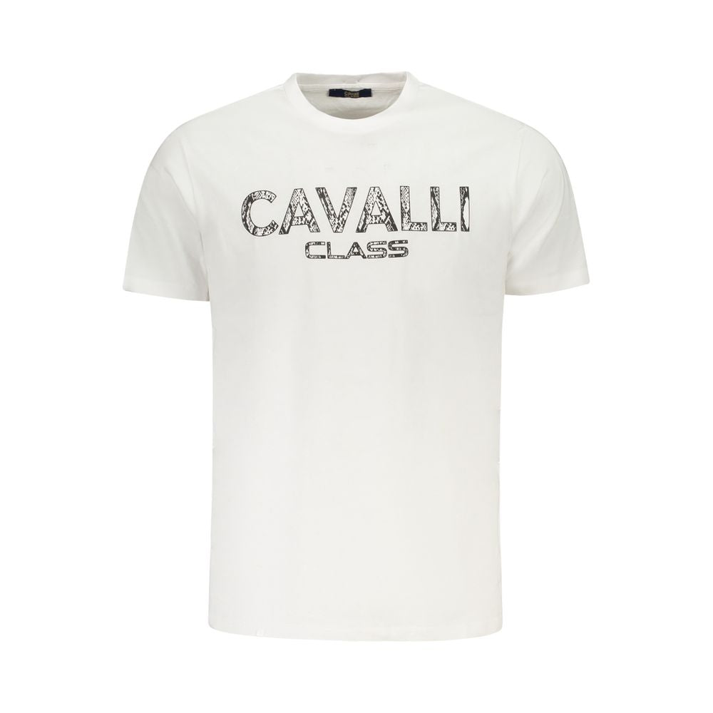 Cavalli Class Bianco Cotton Men T-Shirt - ClickThatClicks 
