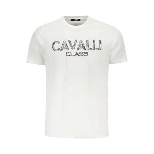 Cavalli Class Bianco Cotton Men T-Shirt - ClickThatClicks 