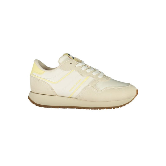 Tommy Hilfiger Beige Polyurethane Women Sneaker - ClickThatClicks 