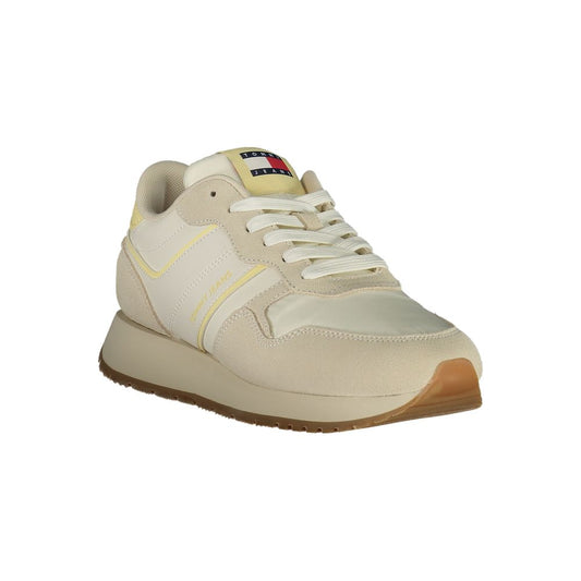 Tommy Hilfiger Beige Polyurethane Women Sneaker - ClickThatClicks 