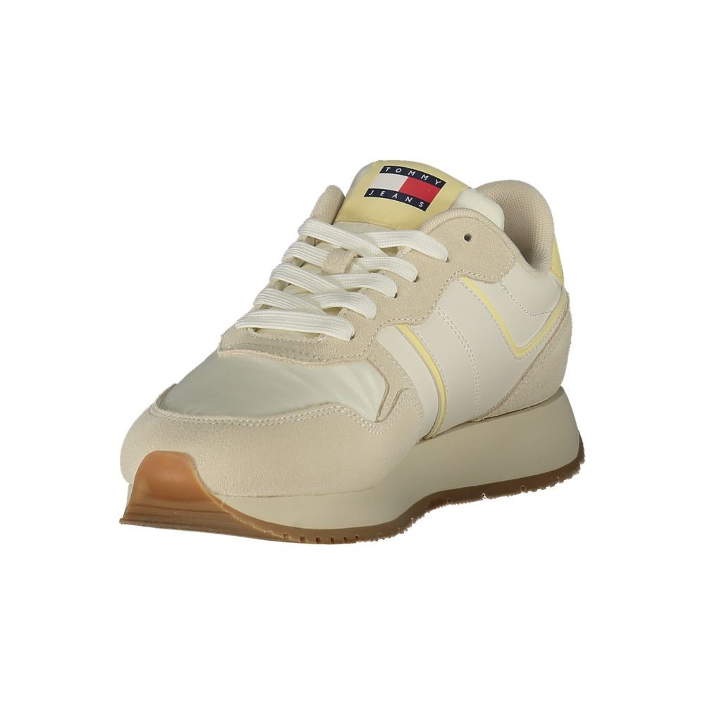 Tommy Hilfiger Beige Polyurethane Women Sneaker - ClickThatClicks 