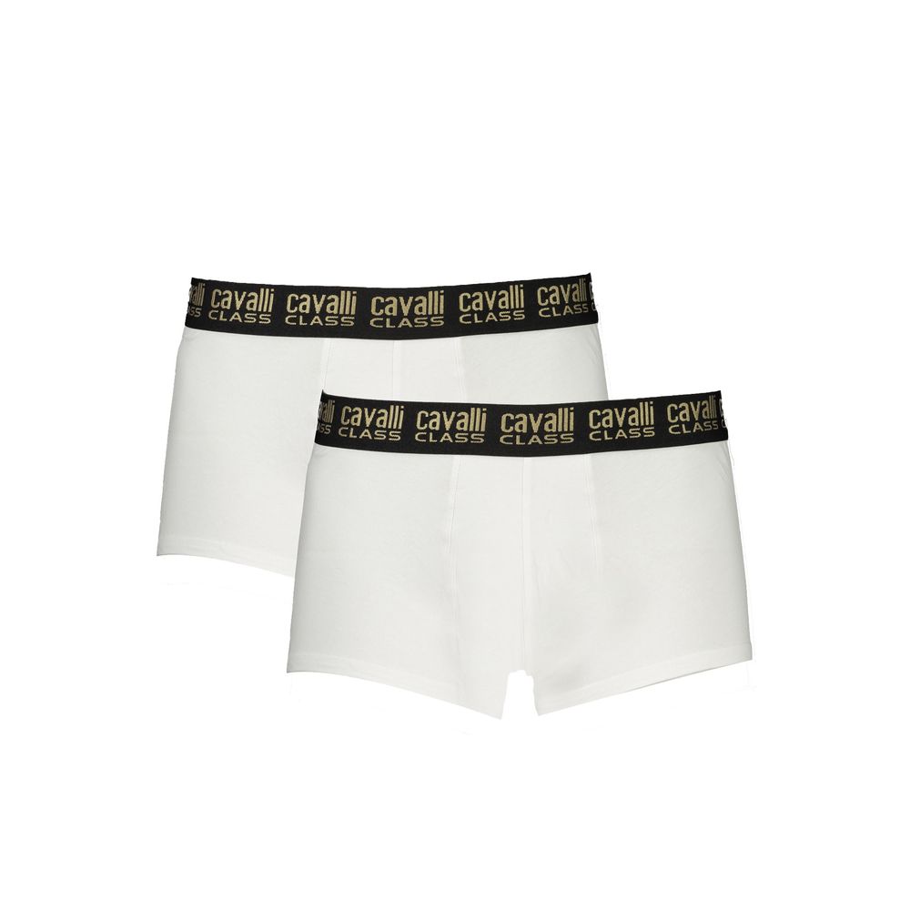 Cavalli Class White Cotton Men's Boxer Briefs - ClickThatClicks 