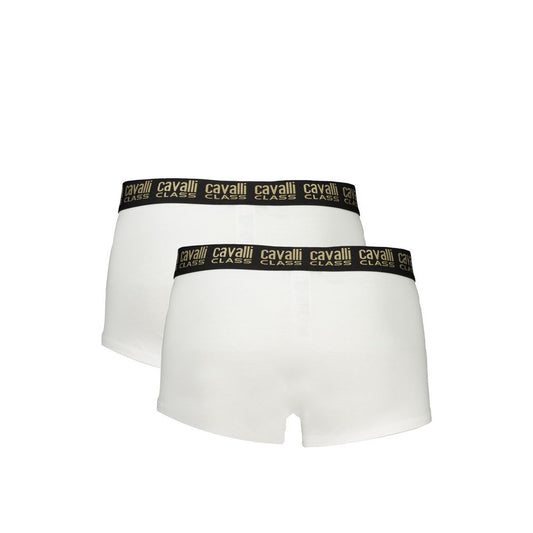 Cavalli Class White Cotton Men's Boxer Briefs - ClickThatClicks 