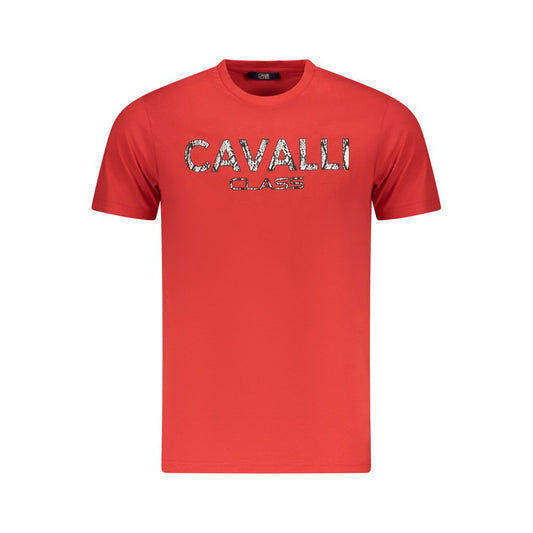 Cavalli Class Rosso Cotton Men T-Shirt - ClickThatClicks 