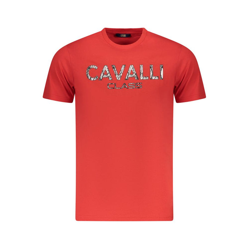 Cavalli Class Red Cotton Men T-Shirt