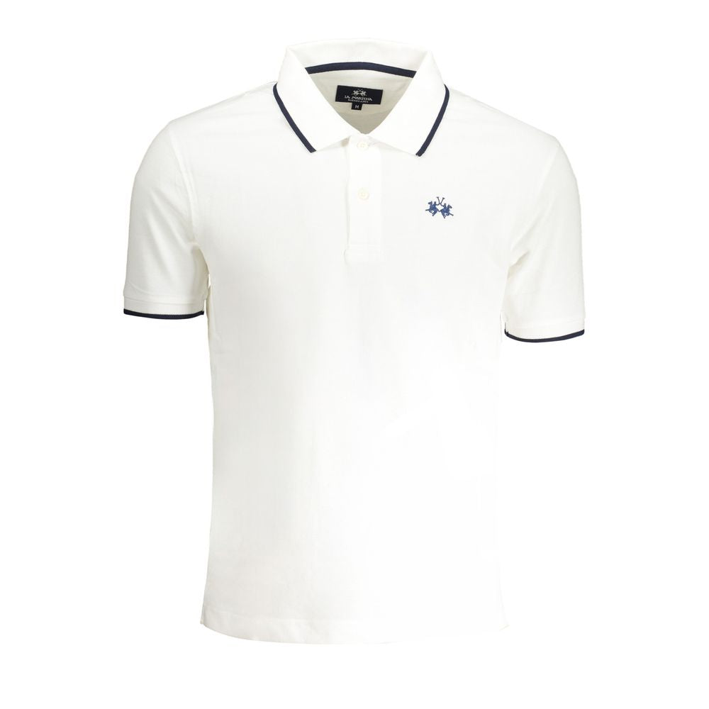 La Martina White Cotton Men's Polo Shirt - ClickThatClicks 