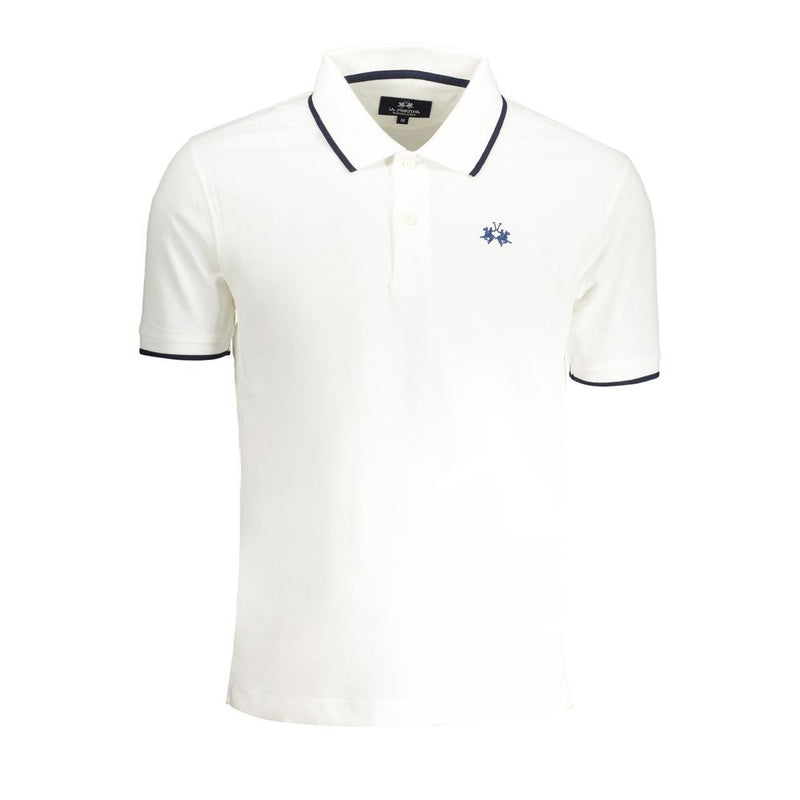La Martina White Cotton Men Polo Shirt