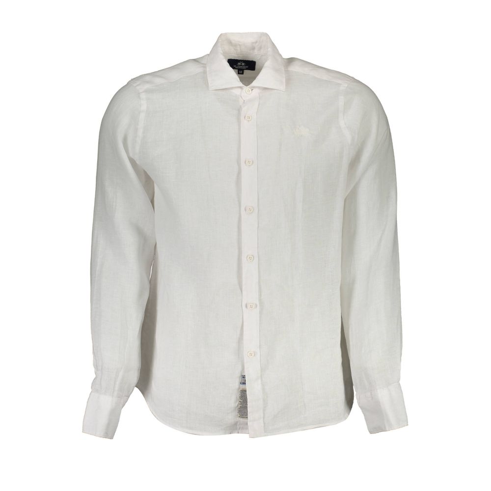La Martina Bianco Linen Mens Shirt - ClickThatClicks 