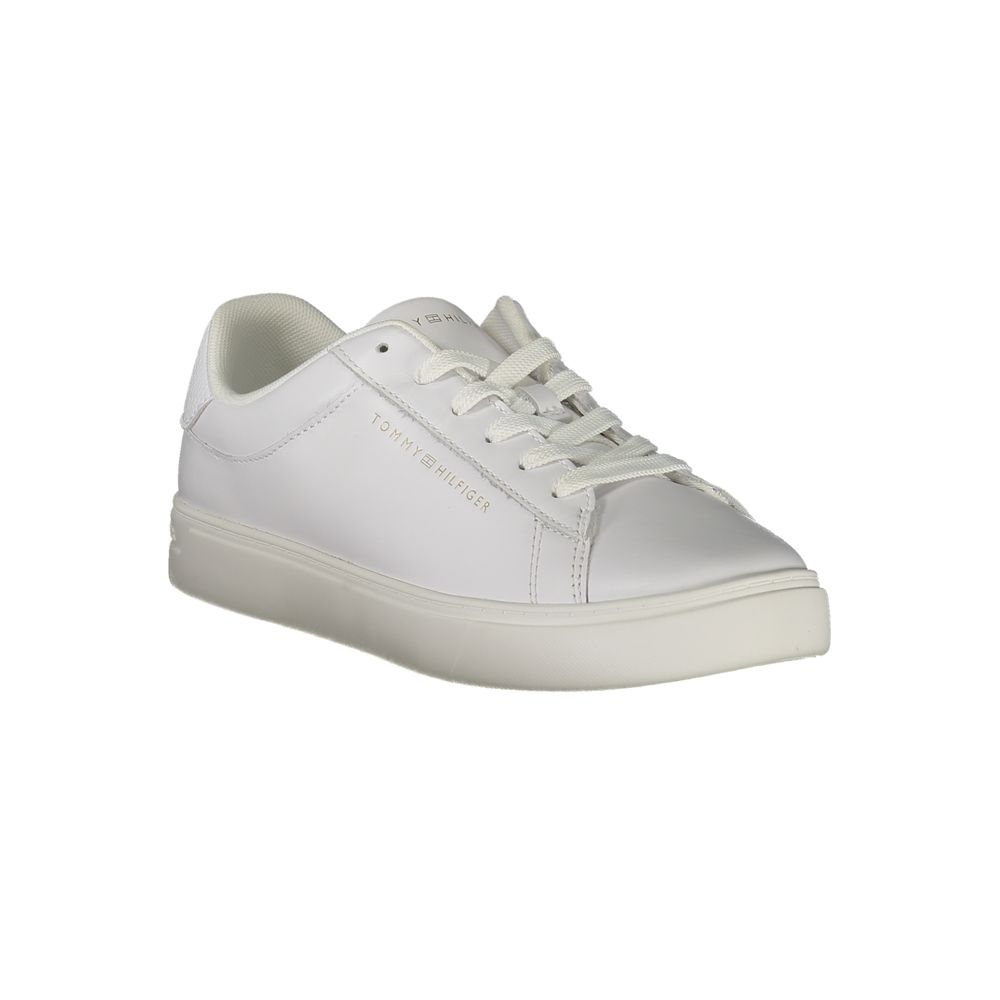 Tommy Hilfiger Bianco Polyurethane Women Sneaker - ClickThatClicks 