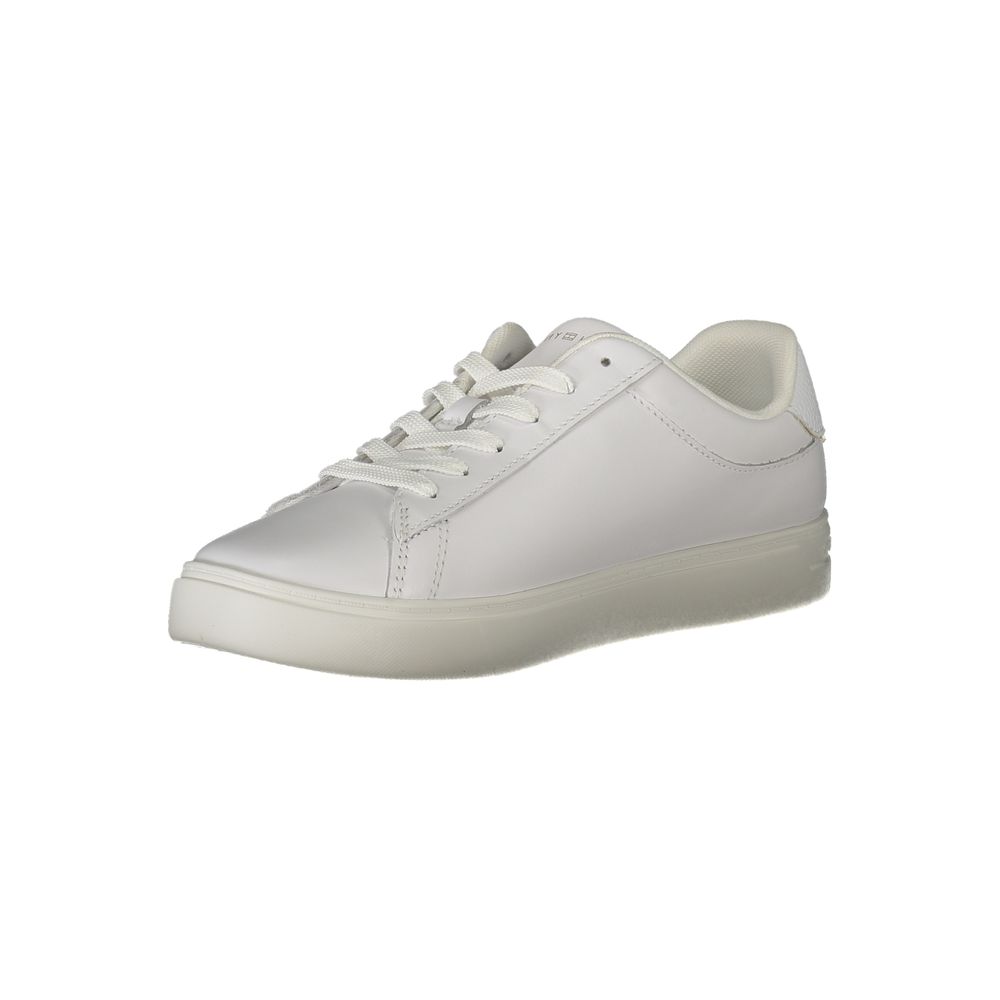 Tommy Hilfiger Bianco Polyurethane Women Sneaker - ClickThatClicks 