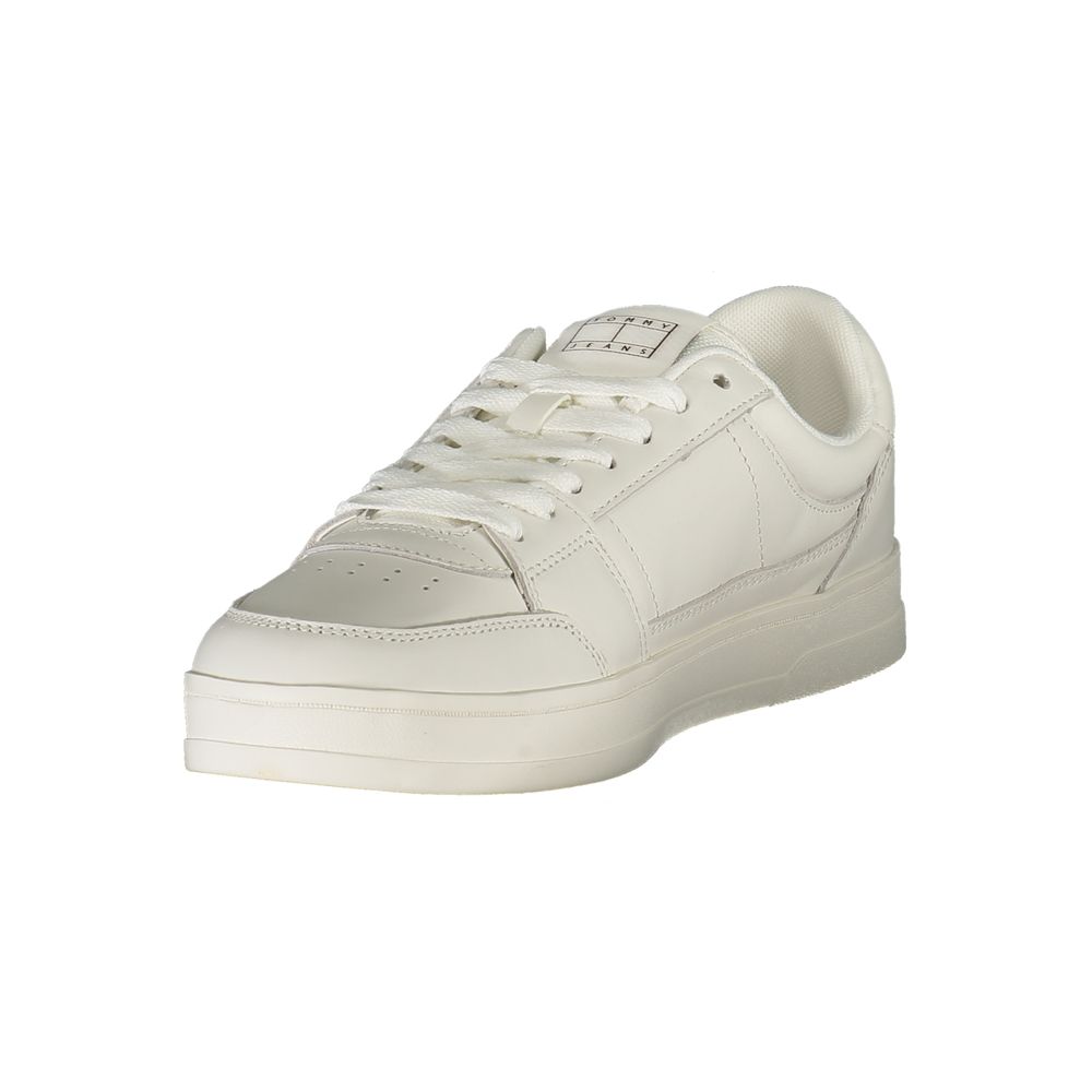 Tommy Hilfiger White Leather Men Sneaker - ClickThatClicks 