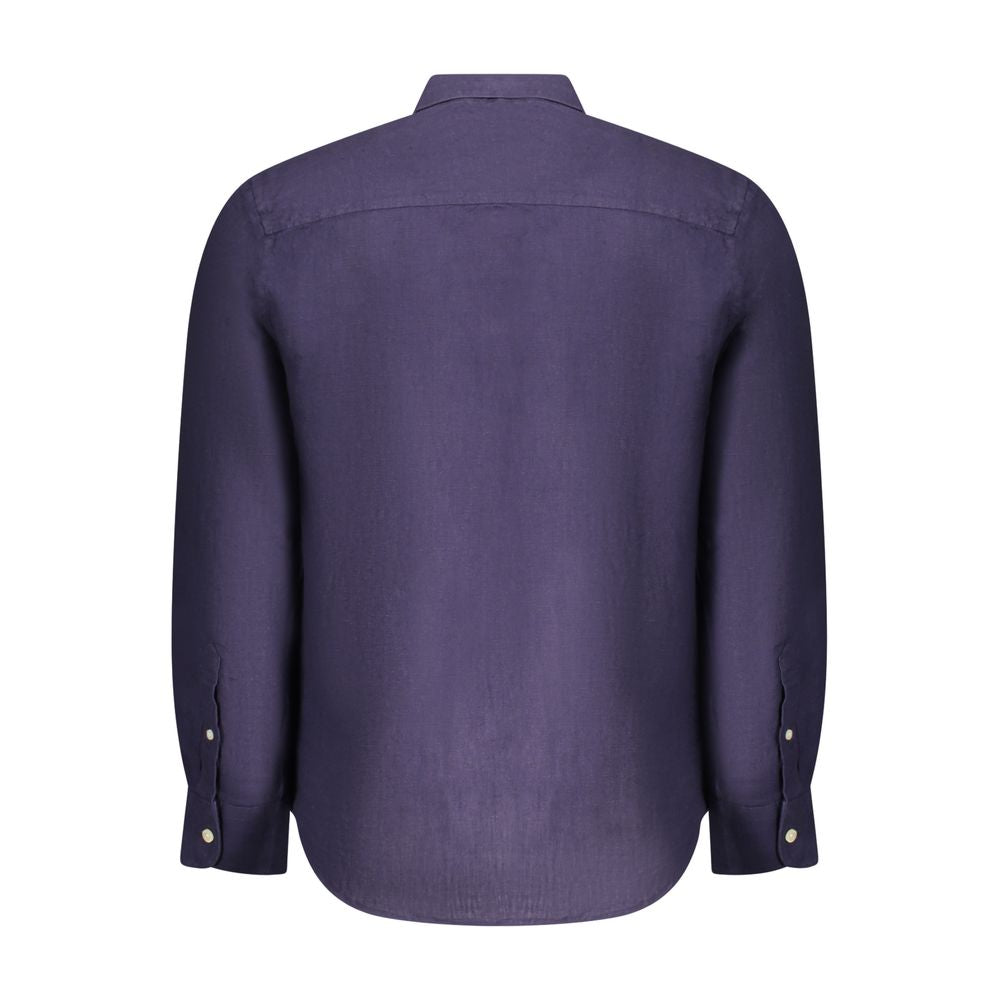 North Sails Blu Linen Men Shirt - ClickThatClicks 