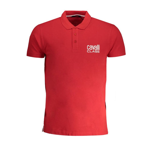Cavalli Class Red Cotton Men Polo Shirt - ClickThatClicks 