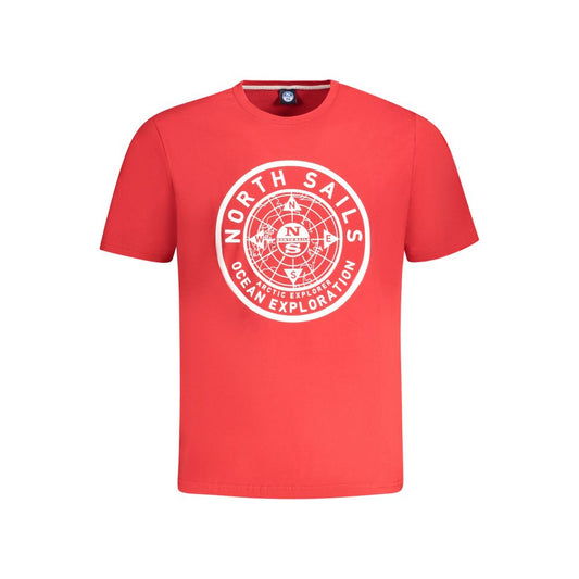 North Sails Red Cotton Men T-Shirt - ClickThatClicks 