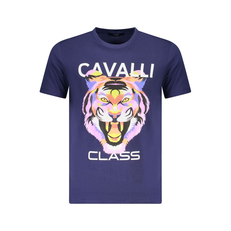 Cavalli Class Blue Cotton Men T-Shirt