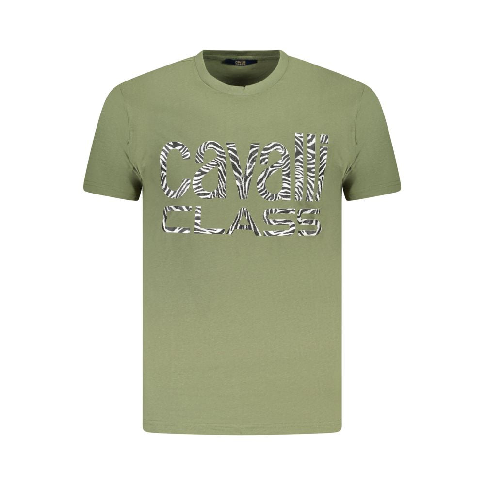 Cavalli Class Verde Cotton Men T-Shirt - ClickThatClicks 
