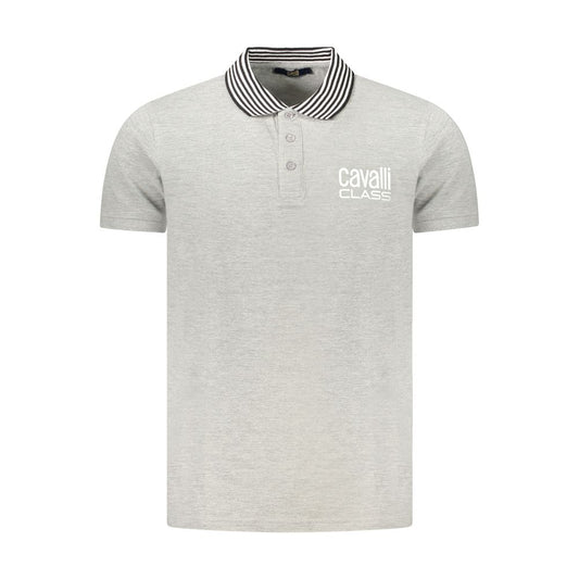 Cavalli Class Grigio Cotton Men Polo - ClickThatClicks 