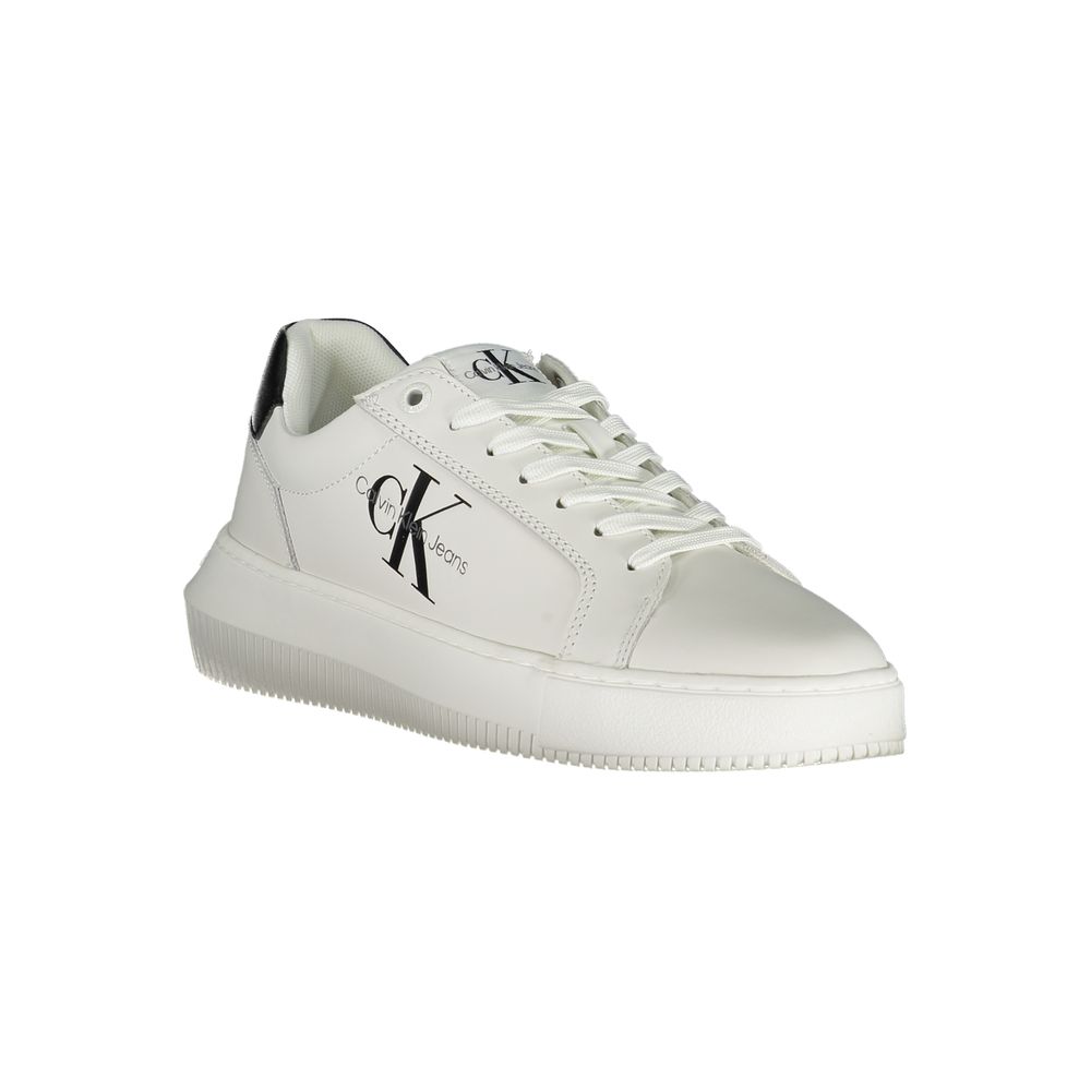 Calvin Klein White Leather Women Sneaker - ClickThatClicks 
