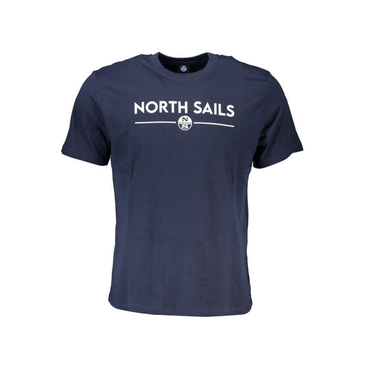North Sails Blue Cotton Men T-Shirt - ClickThatClicks 