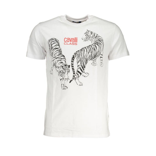 Cavalli Class Bianco Cotton Men T-Shirt - ClickThatClicks 