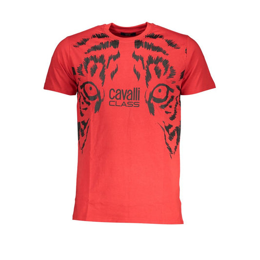 Cavalli Class Rosso Cotton Men T-Shirt - ClickThatClicks 