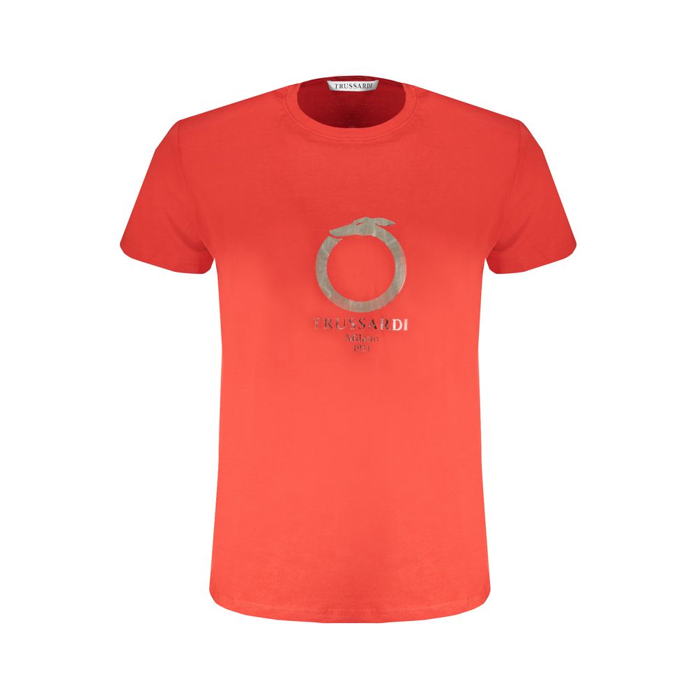 Trussardi Red Cotton Men T-Shirt - ClickThatClicks 
