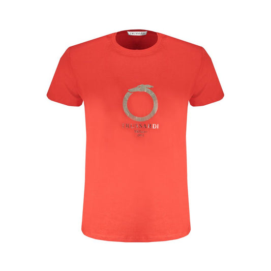 Trussardi Red Cotton Men T-Shirt - ClickThatClicks 