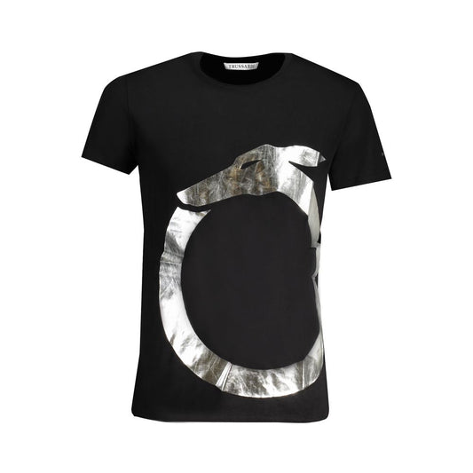 Trussardi Black Cotton Men T-Shirt - ClickThatClicks 