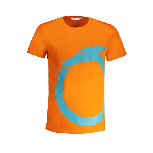 Trussardi Arancione Cotton Men T-Shirt - ClickThatClicks 