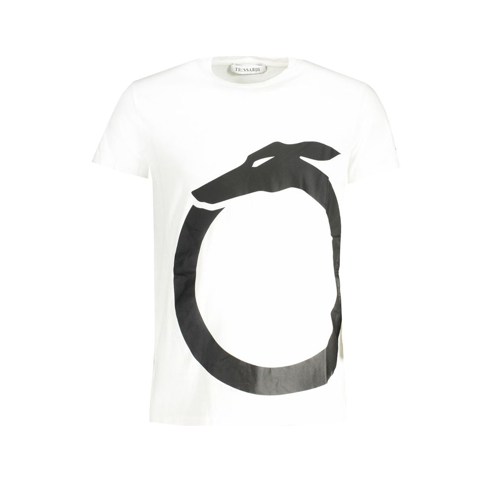 Trussardi White Cotton Men's T-Shirt - ClickThatClicks 
