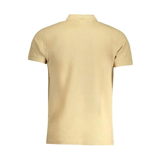 Cavalli Class Beige Cotton Men Polo-Shirt - ClickThatClicks 