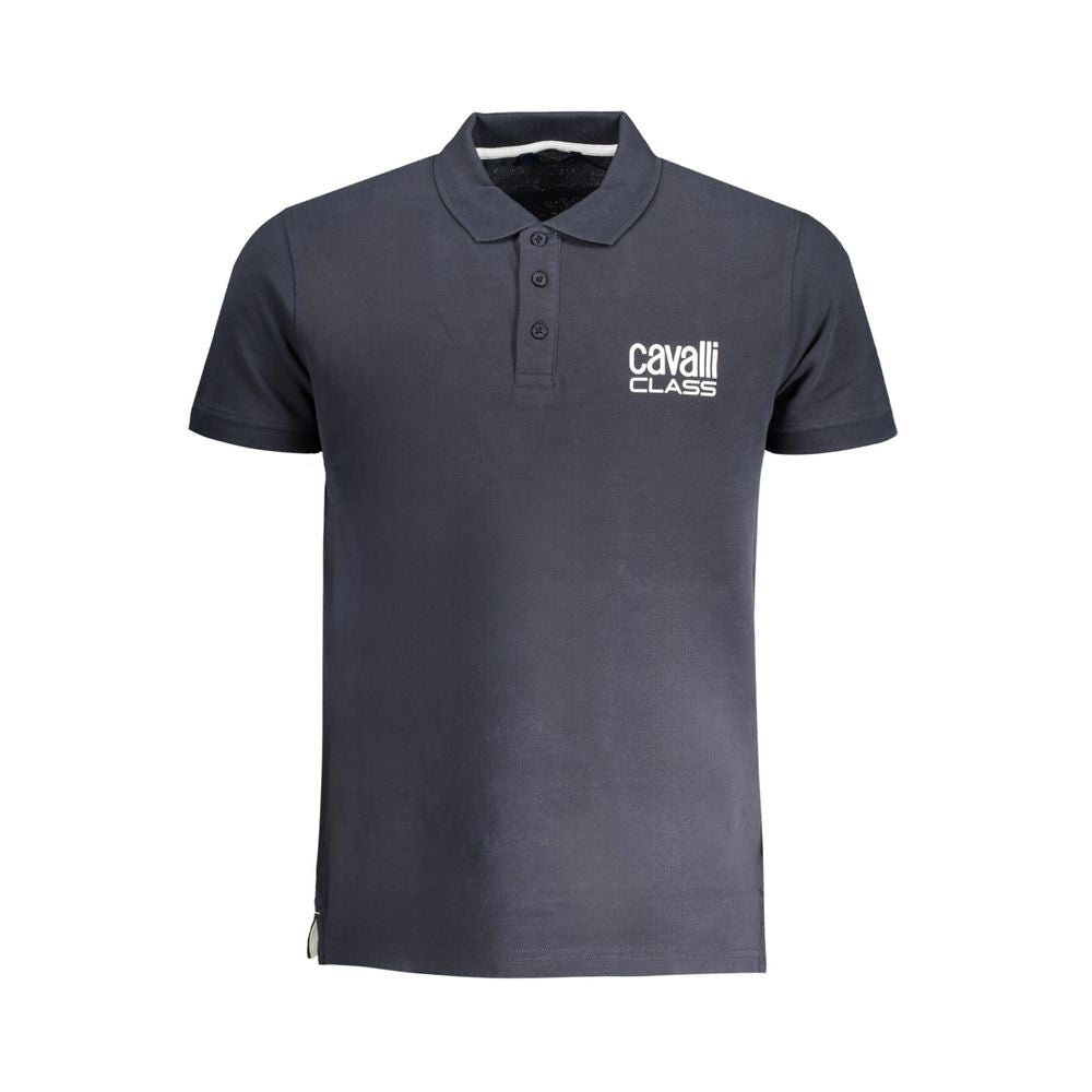 Cavalli Class Blu Cotton Men Polo - ClickThatClicks 