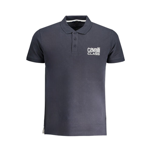 Cavalli Class Blu Cotton Men Polo - ClickThatClicks 