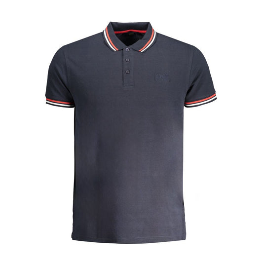 Cavalli Class Navy Cotton Men Polo Shirt - ClickThatClicks 