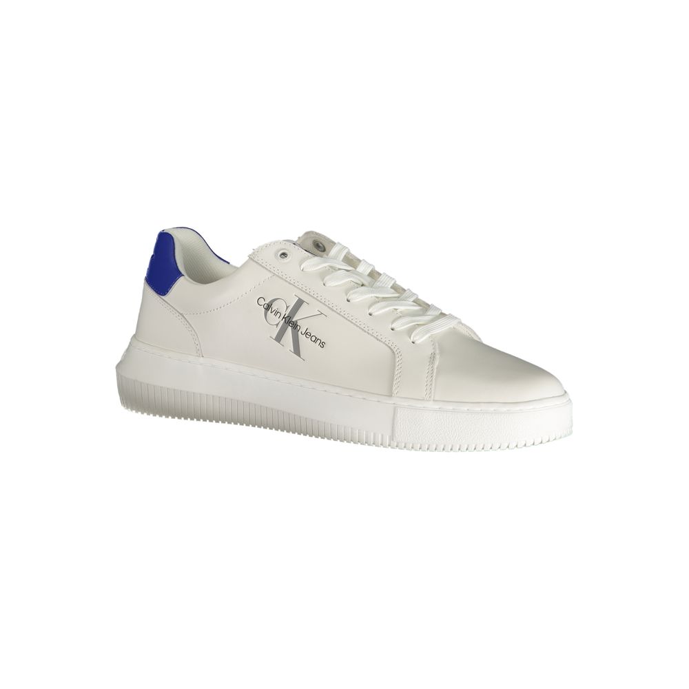 Calvin Klein White Leather Men Sneaker - ClickThatClicks 