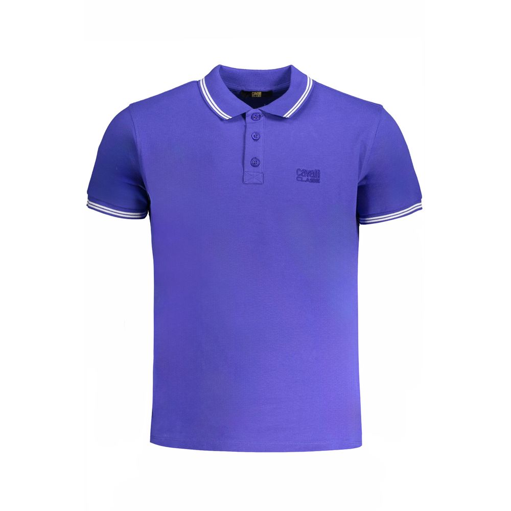 Cavalli Class Blue Cotton Men's Polo Shirt - ClickThatClicks 