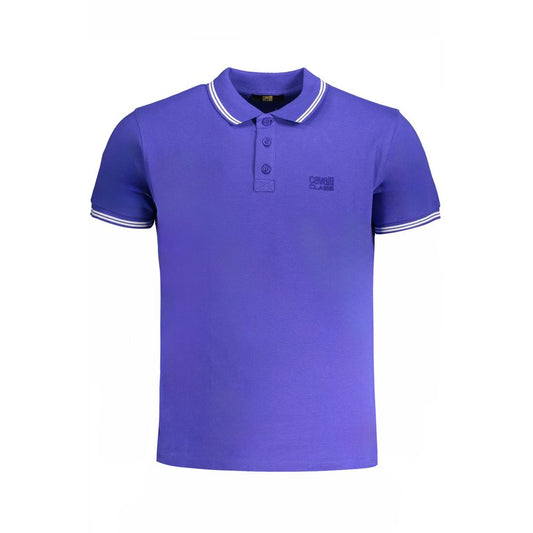 Cavalli Class Blue Cotton Men's Polo Shirt - ClickThatClicks 