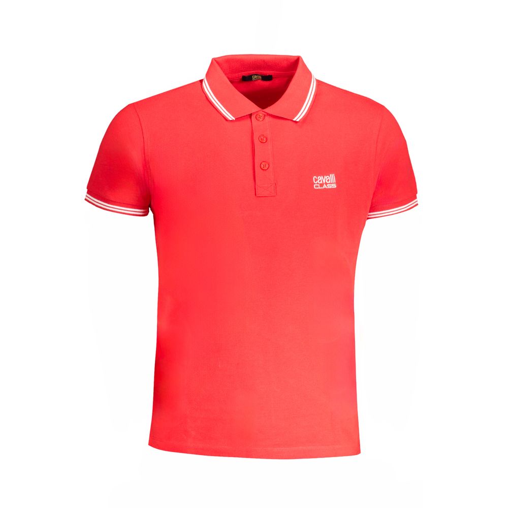 Cavalli Class Red Cotton Men Polo Shirt - ClickThatClicks 
