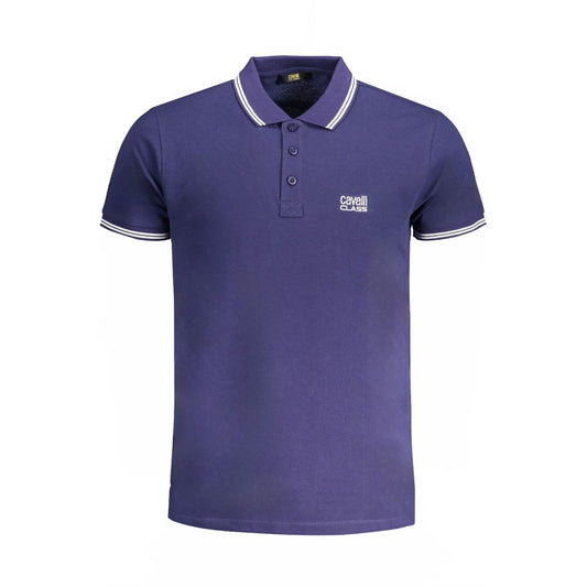 Cavalli Class Blue Cotton Men Polo Shirt - ClickThatClicks 